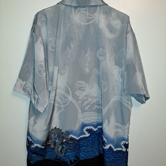 Vintage C-Two Rave Dragon Button Down Short Sleeve Shirt size XL - Picture 5 of 9